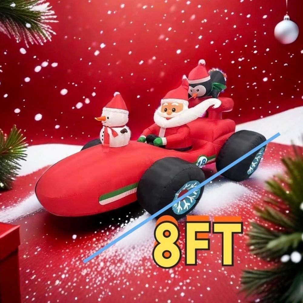 8FT Christmas Car Inflatable Snowman
